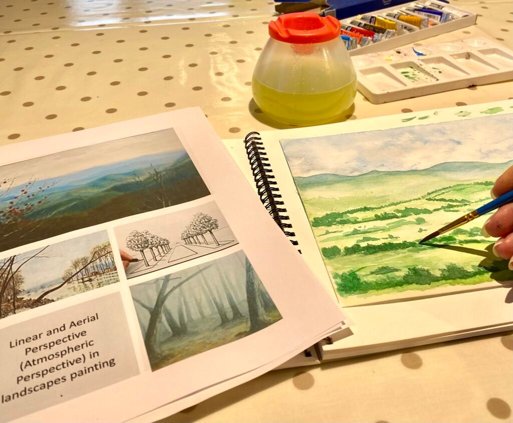 beginner's watercolour workshop painting