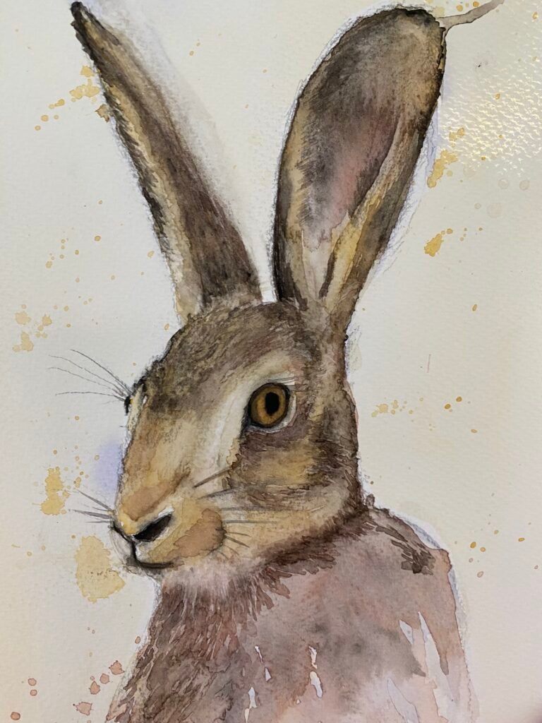 art courses example image of a hare painting