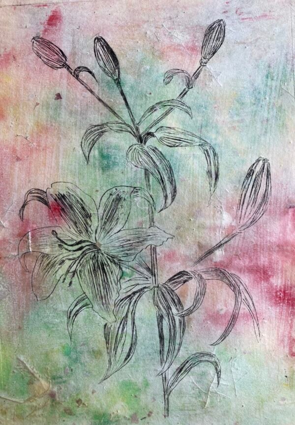 "Lily Print". An original etching print.