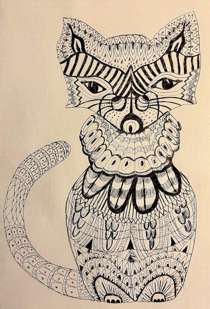 zen animal cat drawing