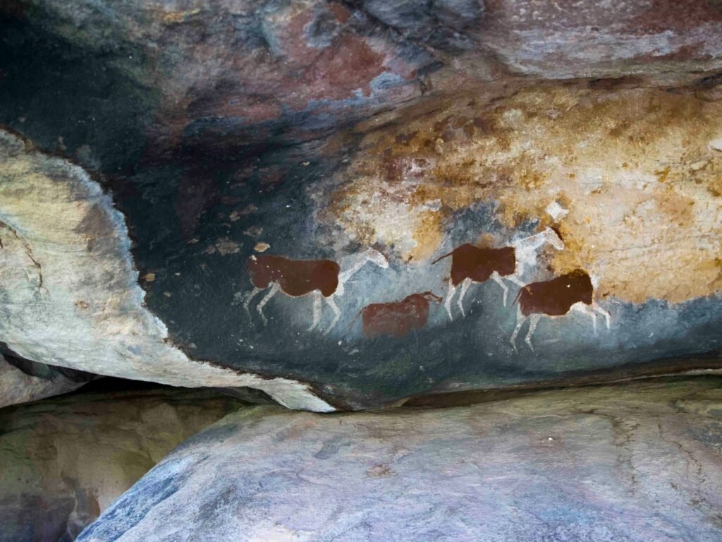 cave painting image, nature journaling from the past.