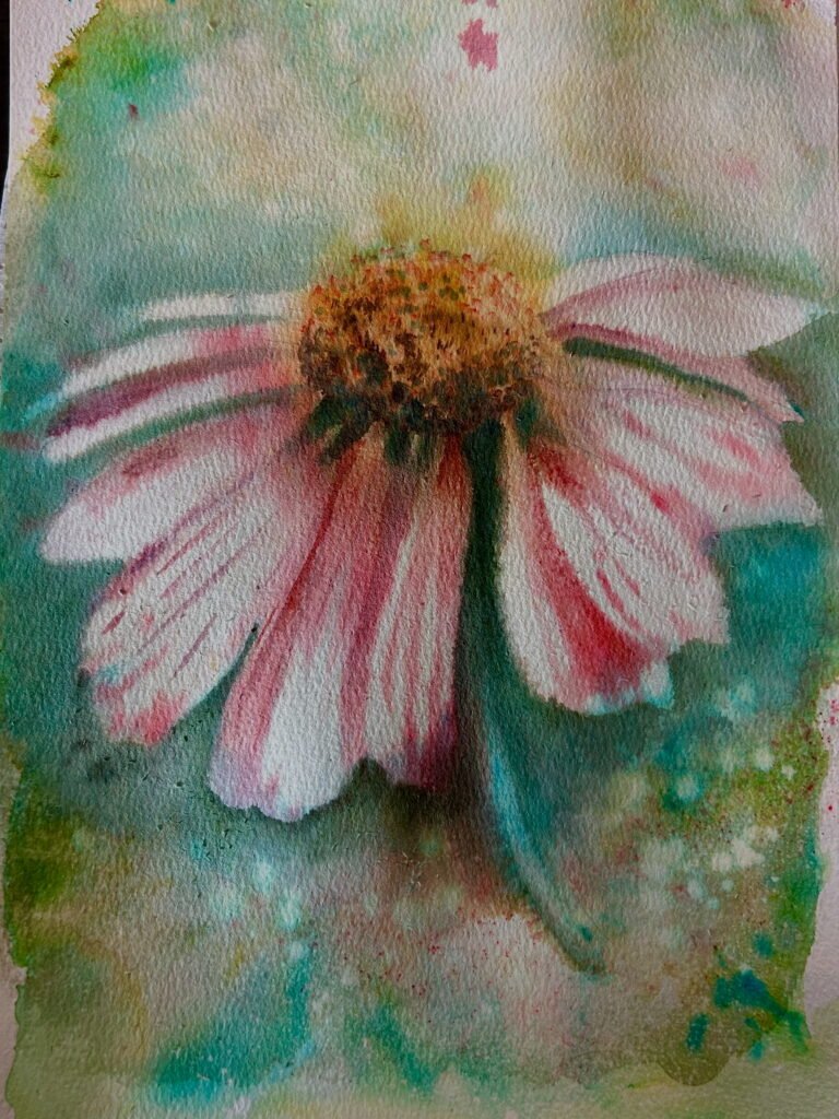 expressive flower painting